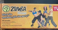 Zumba Fitness 6-Pack Workouts On DVDs with 2 Toning Sticks BNWT High Street Tv