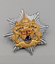 Kenyan Mombasa Fire Brigade Cap Badge Chrome & Enamel Post-1948