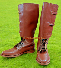 WW1 BRITISH ARMY MILITARY HORSE RIDING OFFICER BUCKLE BOOTS, US Size 5 To 15