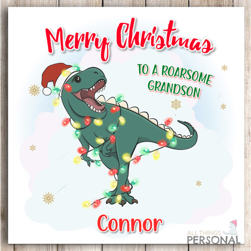 Dinosaur christmas card - christmas,