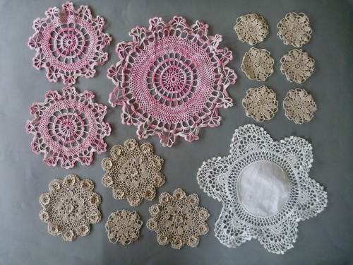 Vintage hand crochet doilies - crochet,