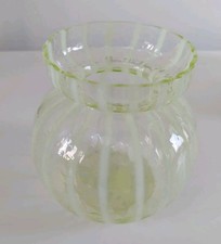 Antique Victorian Yellow Colour Vaseline Glass Hyacinth / Small Posy Vase