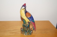 1920s Hancock & Sons Rubens Ware Exotic  Parrot Figurine/Posy holder.  Perfect