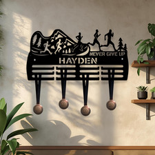 Personalised Running Trail Medal Hanger Medal Holder Wall Display Rack