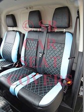 TO FIT A FORD TRANSIT JUMBO VAN, SEAT COVERS, BLACK / BLUE DIAMOND