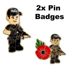 Male Police Officer Firearms AFO ARV Gun Pin Badge