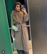 ZARA WOOL COAT WITH FAUX FUR