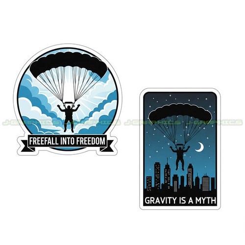 Sky diving vinyl - diving, sticker