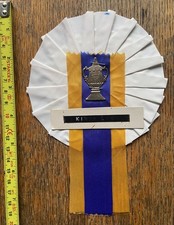 1965 Vintage LEEDS UTD or KING'S LYNN ‘FA Cup' ROSETTE. 18cm x 12cm. Very good.