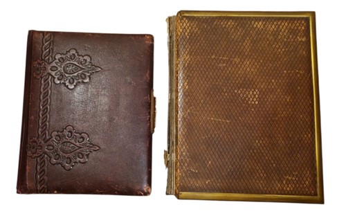 Pair victorian photo albums - victorian,