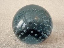 Whitefriars 9308 Controlled Bubble Arctic Blue Glass Paperweight