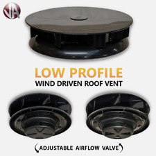 Wind Driven Vent BLACK Roof Low Profile Rotary Van Dog Pet Horse Air Rotary