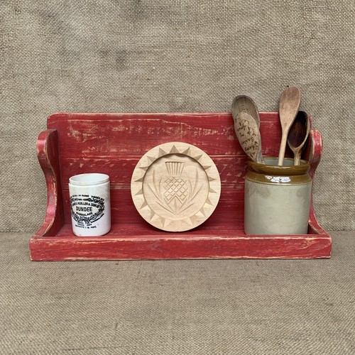Rustic pine shelf painted - -,