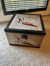 Vintage Wooden Storage Box Red