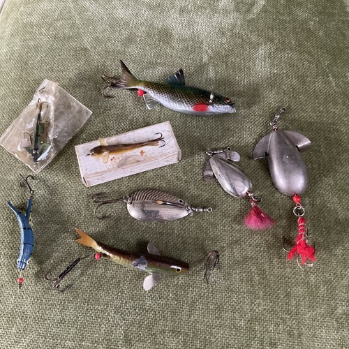 Group old vintage fishing - old,