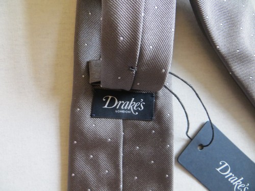 Drake grey spotted 100 silk - grey,