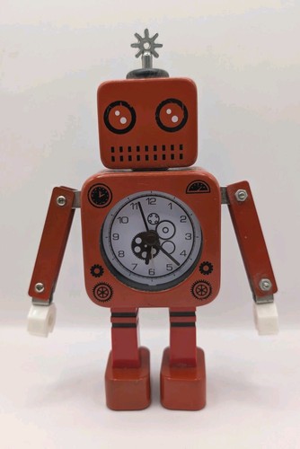 Red robot futuristic alarm - red,