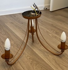 Elegant 3-arm bronze candelabra style candle like Ceiling Light