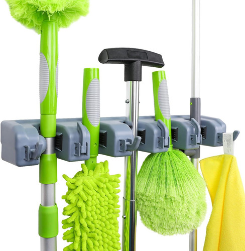 Wall mount broom - holder, garden
