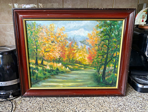 Vintage framed oil painting - oil,