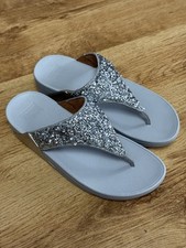 Fitflop Women's Silver Sliders Uk 7 New With Tag Genuine