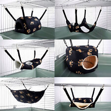 Ferret Chinchilla Rat Guinea Pig Hammock Bed Toy Pet House Black Paw Print