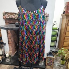 Vero Moda multicoloured Sequin lined Mini Dress UK XL NWT. party, sparkle. 