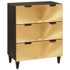 Sideboard Black and Gold 60 x 33 x 75 cm Solid mango wood