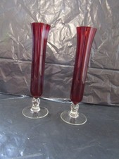 Ruby Red  Art Glass Rose Bud