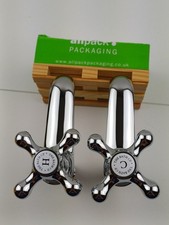 The Bath Co Basin Sink Pillar Taps Chrome One Set Of Washer Missing Good Cond.