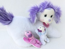 Puppy Surprise Purple White Dog plush cuddly teddy soft toy stuffed animal 2 pup