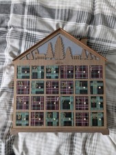 Christmas Wooden Advent Calendar Light Up LED Reusable drawers