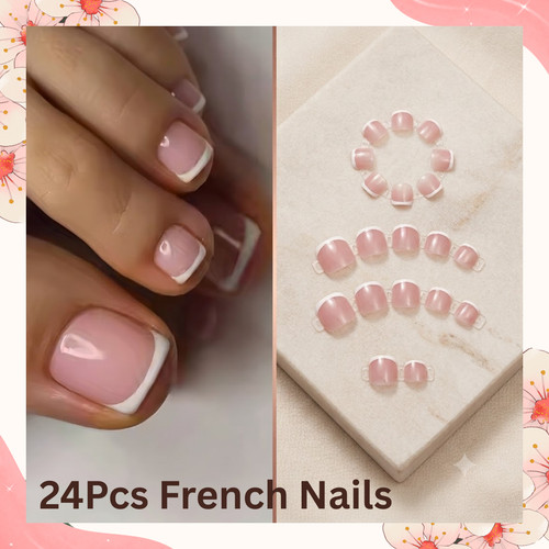 24pcs pink french - 24pcs, on