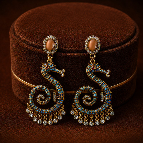 Vintage antique gold seahorse - gold,