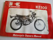 KAWASAKI KE100-A10 MOTORCYCLE OWNERS MANUAL 99922-1105-01