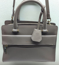 Modalu Erin grey leather top handle or crossbody bag & dustbag NEW