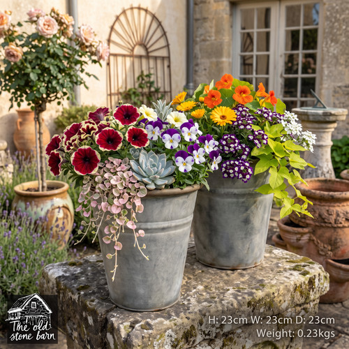 Planters two small galvanised - two,