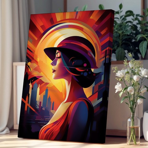 Art deco sunset expressionism - art,