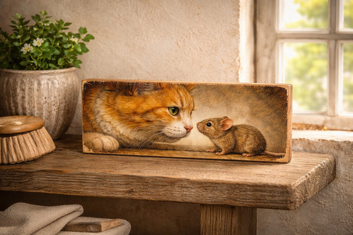 Mouse art cat a - mouse, on