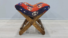 Turkish Stool, Ottoman stool, vintage pouf, handmade chair, Vintage camp chair