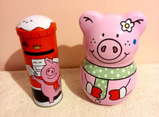 M&S Percy Pig Postbox MoneyBox Penny Pig Storage Tin Christmas Gift Time