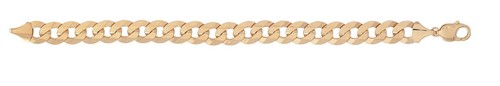 9ct gold mens curb bracelet - mens,