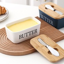 Porcelain butter dish with - porcelain,