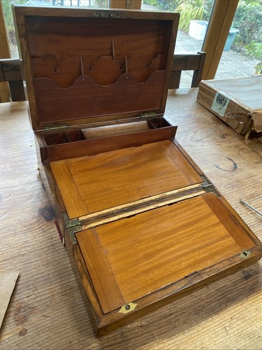 Antique burr walnut writing - antique,