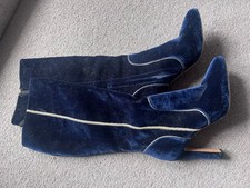 Boden Navy Blue Velvet Heeled