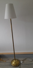 vintage   mid century poss french?   heavy brass rope column floor lamp 52" Ht
