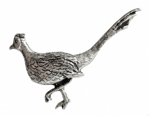 Pheasant pewter pin badge - pewter,