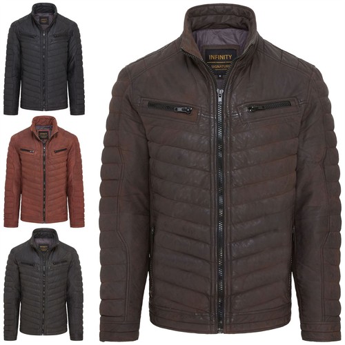Men puffer leather biker - men's,