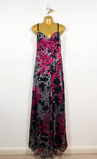 Monsoon Maxi Dress UK 10 Bias Cut Long Silk Blend Slip Vintage Floral 90s