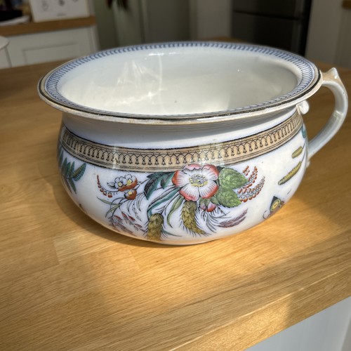Vintage pottery chamberpot - vintage,